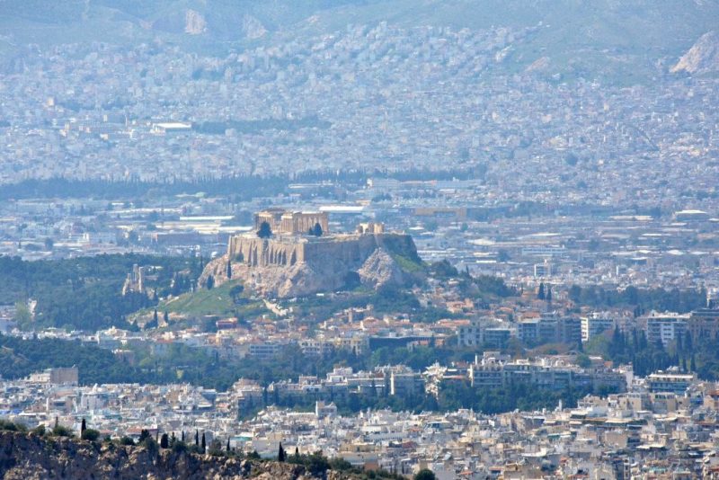 View of Acropolis from Mount Hymettus