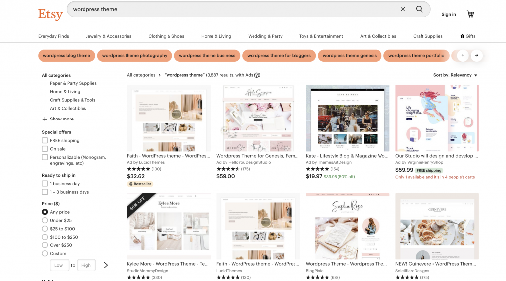 Etsy wordpress themes | a step-by-step guide to starting a blog