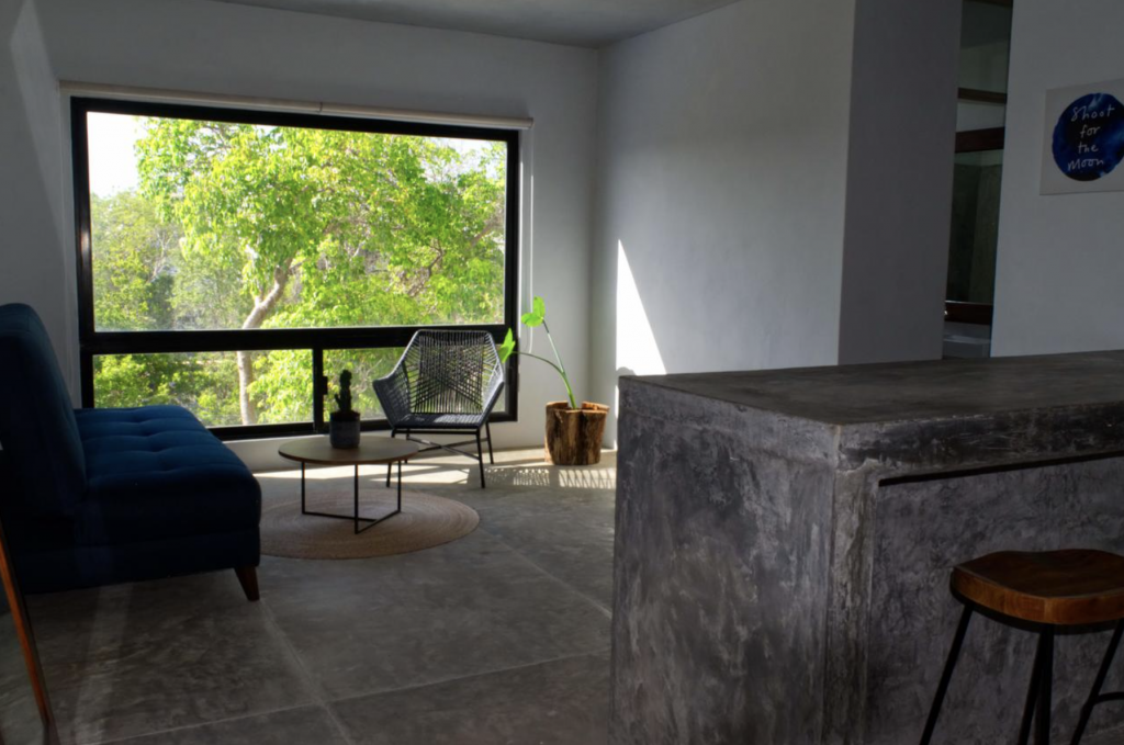 Interior living room casa patrones | where to stay in Tulum