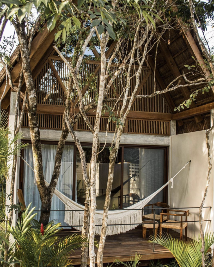 Exterior and hammock view Jungle Keva | where to stay in Tulum