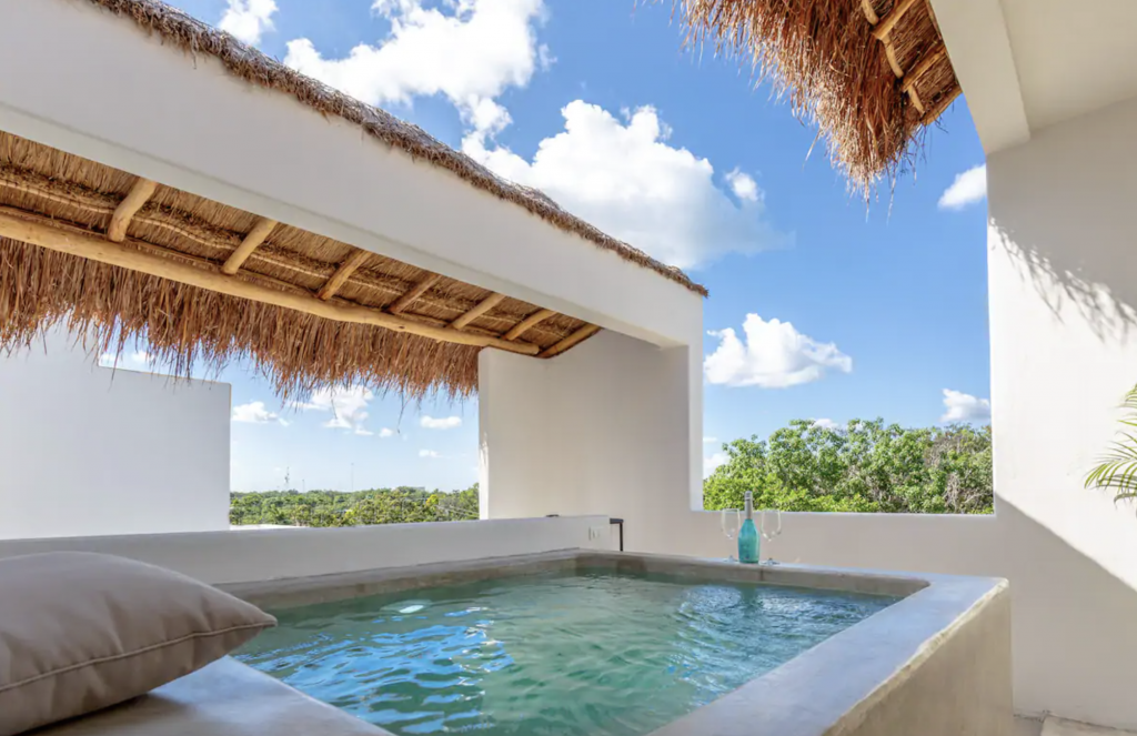 Private pool view Penthouse airbnb | where to stay in Tulum