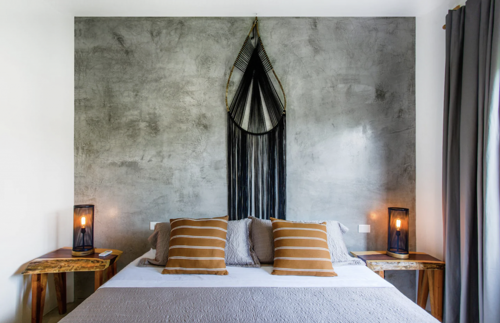 Bedroom interior penthouse airbnb | where to stay in Tulum