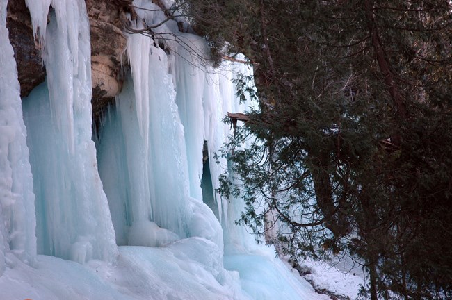 Pictured Rocks National Lakeshore ice formation in Michigan | Best Places to Travel in the US in the Winter