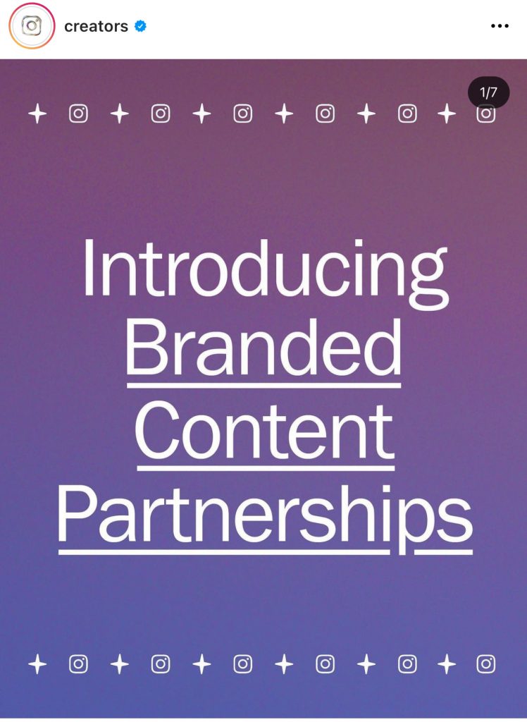 Branded content partnerships on Instagram